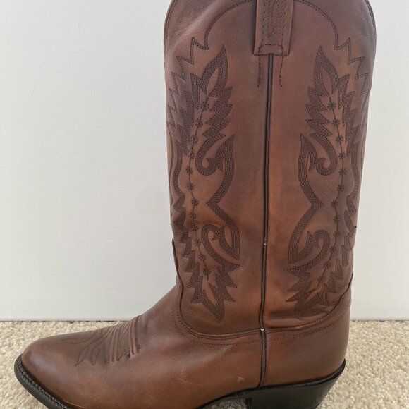 Men\'s NOCONA Brown Leather 8 EE Western Cowboy Dress Boot Point Toe main image 7